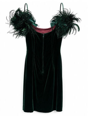 VICTOR COSTA Vintage Green Crepe Cocktail Dress